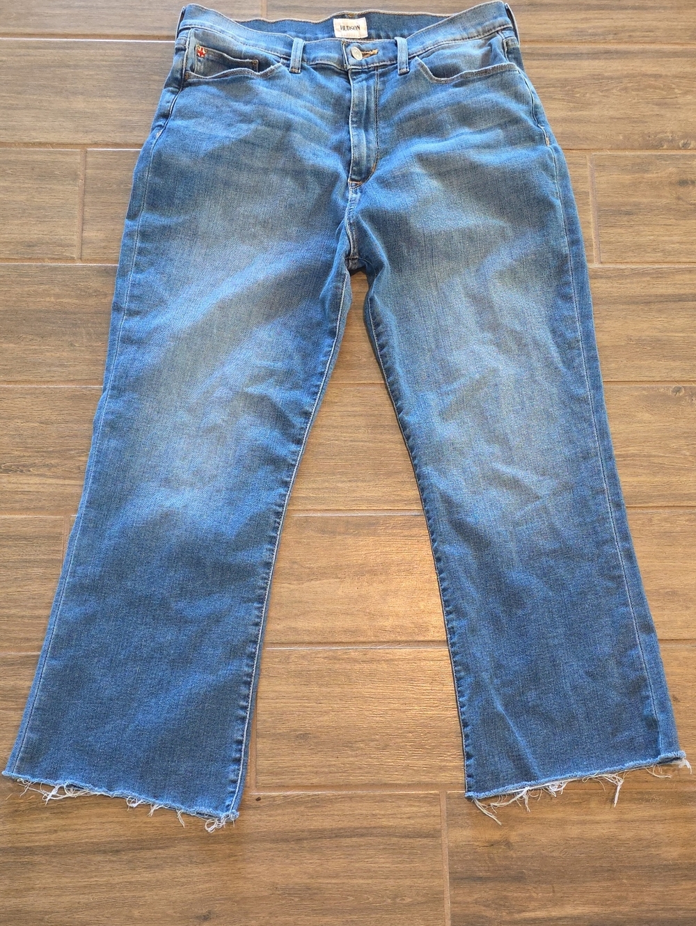 Hudson Jeans Women's Blue Flare Denim with Raw Hem